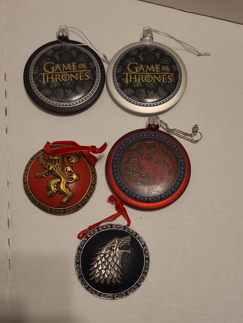 GAME OF THRONES House Sigils Holiday Ornament Set -2015/2017